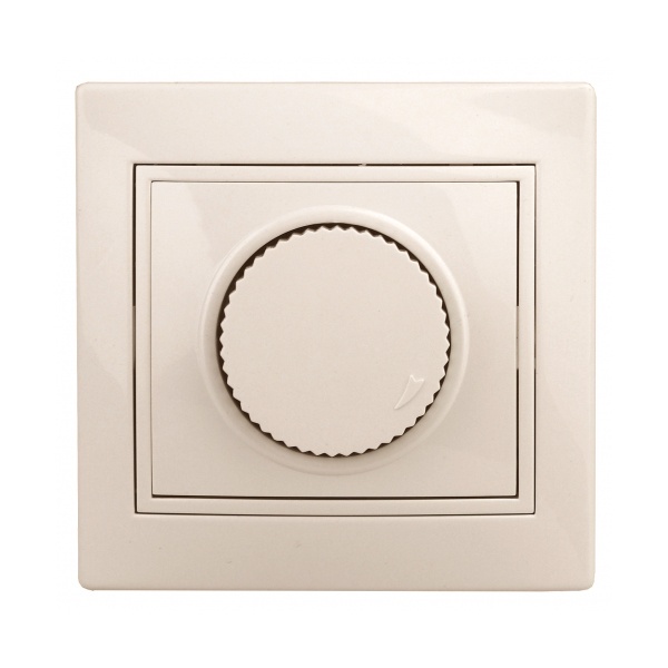 Светорегулятор поворотный Intro 600Вт 230В IP20 Plano, слоновая кость 1-401-02 (бежевый)