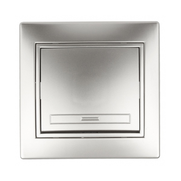 Выключатель Intro 10А 250В IP20 Plano, алюминий 1-101-03