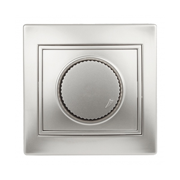 Светорегулятор поворотный Intro 600Вт 230В IP20 Plano, алюминий 1-401-03