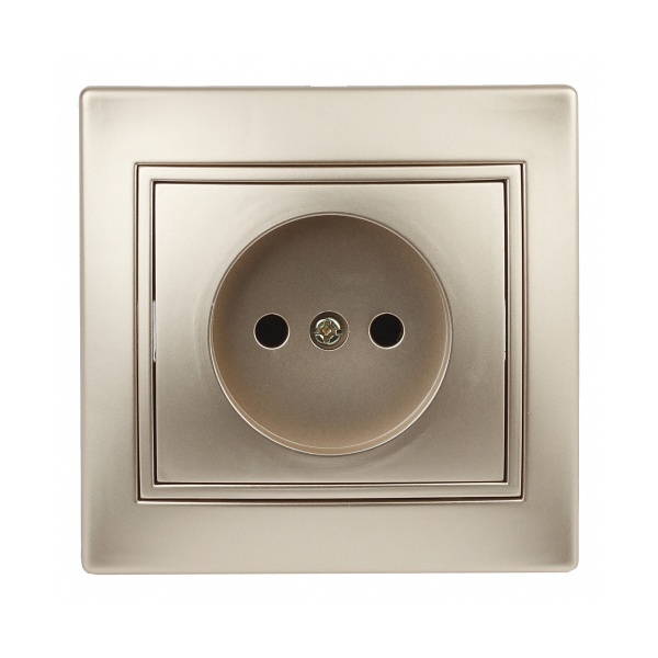 Розетка Intro 2P 16А 250В IP20 Plano, шампань 1-201-04