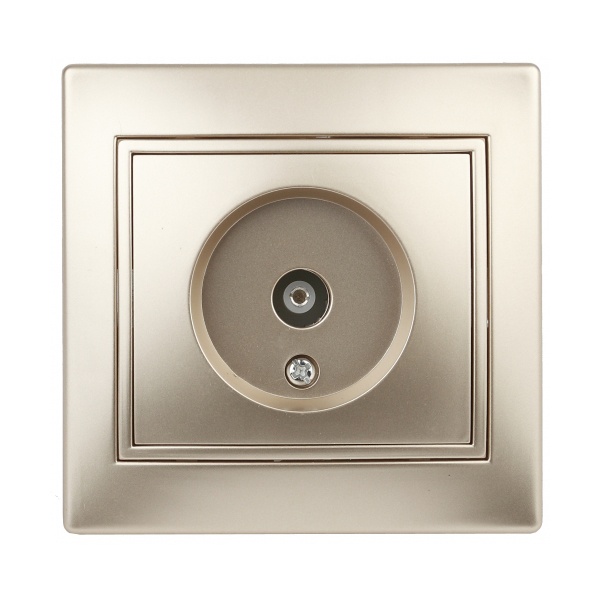 Розетка TV Intro одиночная IP20 Plano, шампань 1-301-04