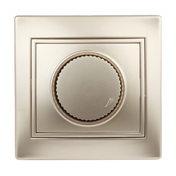 Светорегулятор поворотный Intro 600Вт 230В IP20 Plano, шампань 1-401-04