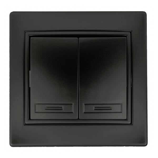 Выключатель двухклавишный Intro 10А 250В IP20 Plano, антрацит 1-104-05