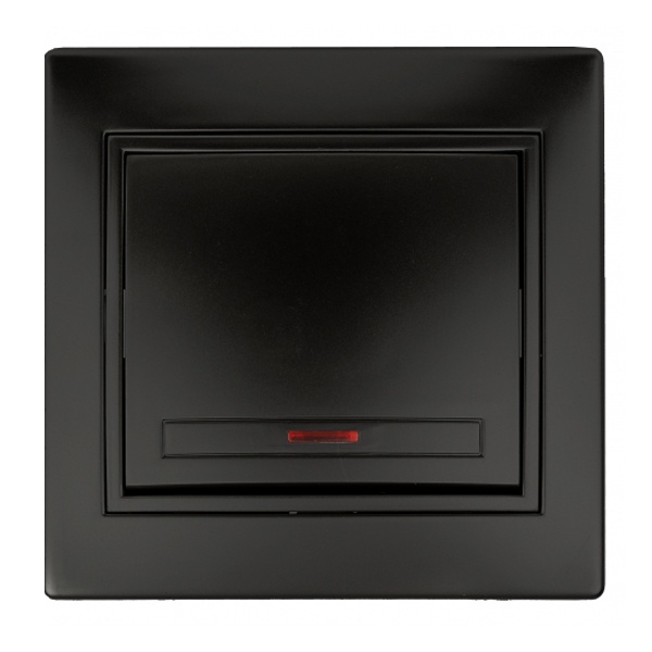 Выключатель с подсветкой Intro 10А 250В IP20 Plano, антрацит 1-102-05