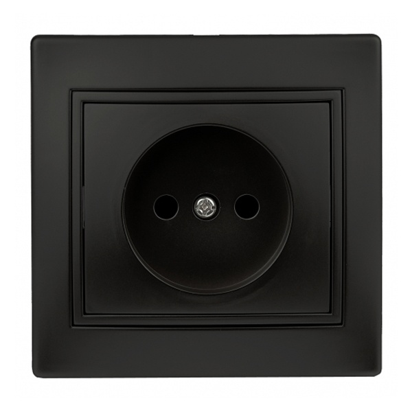 Розетка Intro 2P 16А 250В IP20 Plano, антрацит 1-201-05