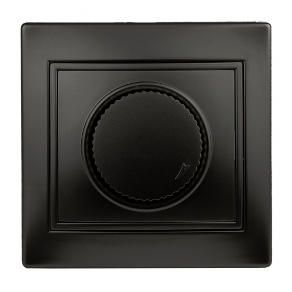 Светорегулятор поворотный Intro 600Вт 230В IP20 Plano, антрацит 1-401-05