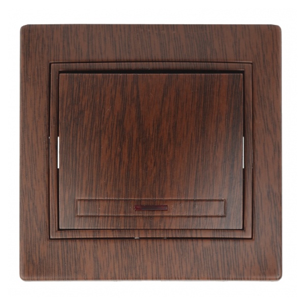 Выключатель с подсветкой Intro 10А 250В IP20 Plano, венге 1-102-10
