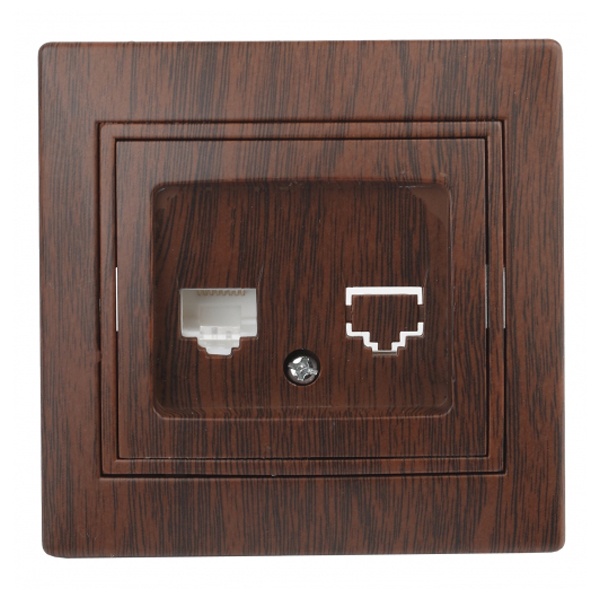 Розетка информационная Intro RJ45 IP20 Plano, венге 1-303-10