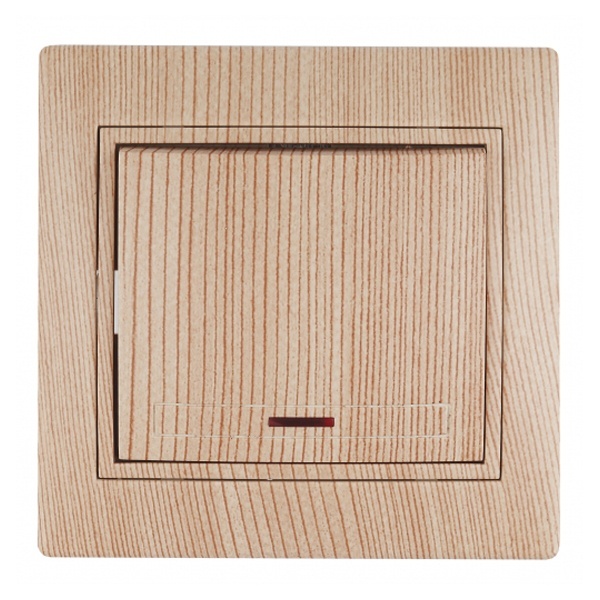 Выключатель с подсветкой Intro 10А 250В IP20 Plano, сосна 1-102-11