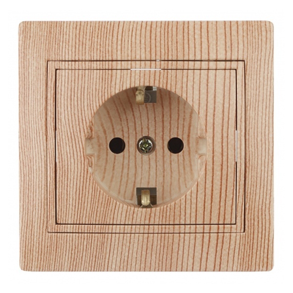 Розетка Intro 2P+E Schuko 16А 250В IP20 Plano, сосна 1-202-11