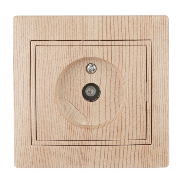 Розетка TV Intro одиночная IP20 Plano, сосна 1-301-11
