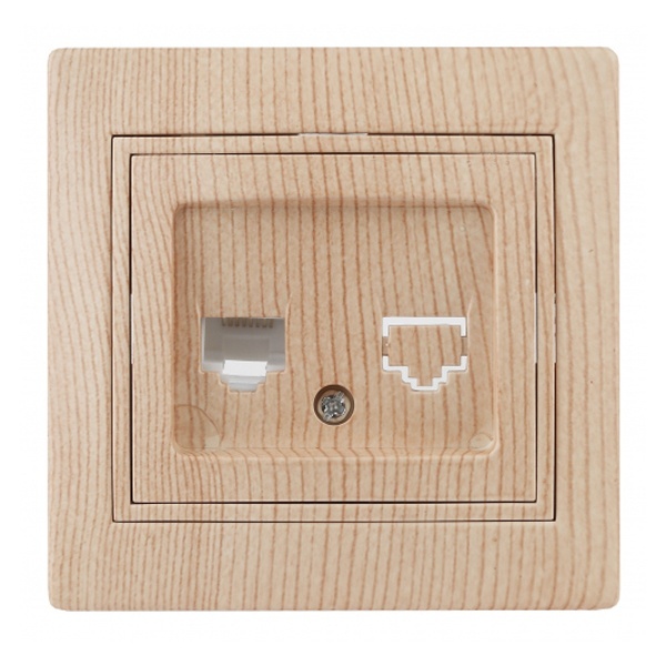 Розетка информационная Intro RJ45 IP20 Plano, сосна 1-303-11