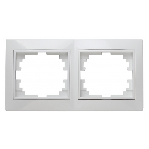 Рамка на 2 поста горизонтальная Intro Plano, белый 1-502-01