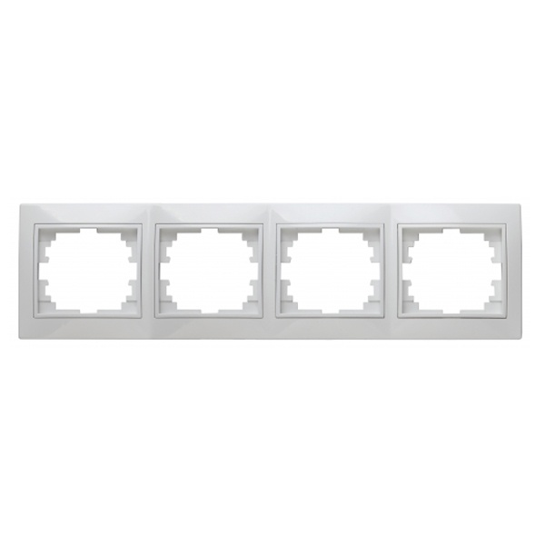 Рамка на 4 поста горизонтальная Intro Plano, белый 1-504-01