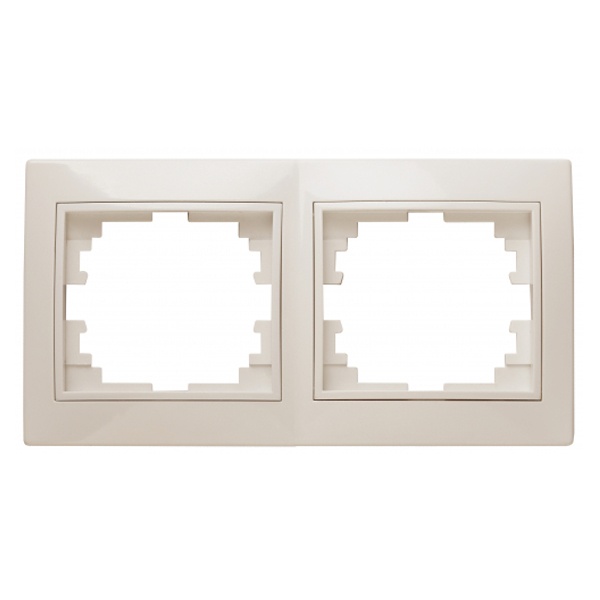 Рамка на 2 поста горизонтальная Intro Plano, слоновая кость 1-502-02 (бежевый)