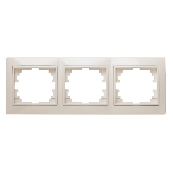 Рамка на 3 поста горизонтальная Intro Plano, слоновая кость 1-503-02 (бежевый)
