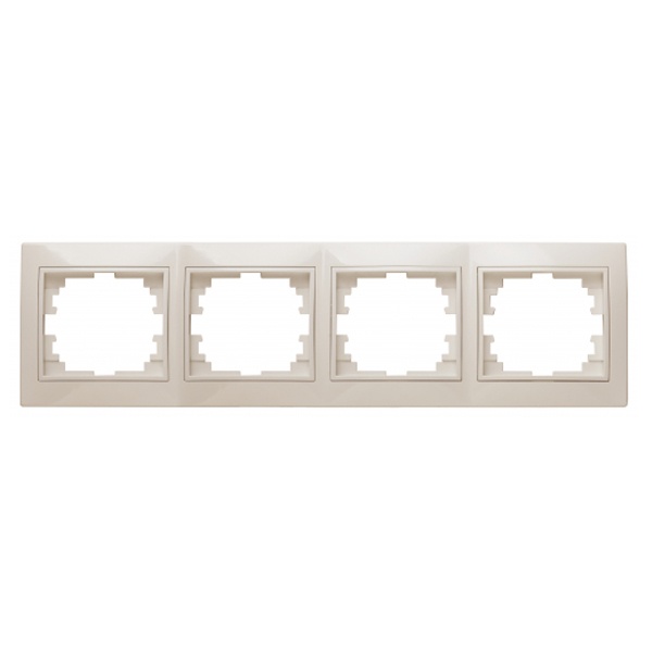 Рамка на 4 поста горизонтальная Intro Plano, слоновая кость 1-504-02 (бежевый)