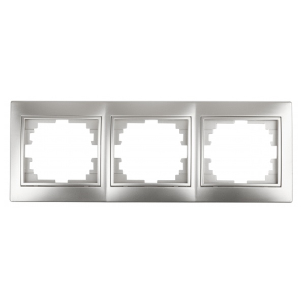 Рамка на 3 поста горизонтальная Intro Plano, алюминий 1-503-03