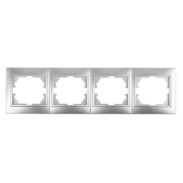 Рамка на 4 поста горизонтальная Intro Plano, алюминий 1-504-03