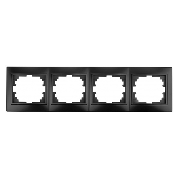 Рамка на 4 поста горизонтальная Intro Plano, антрацит 1-504-05