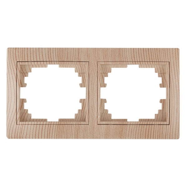 Рамка на 2 поста горизонтальная Intro Plano, сосна 1-502-11