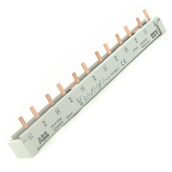 Гребенчатая шина распределительная ABB PS4/12NA 4-полюсная (N L1 N L2 N L3) 12 модулей 63А