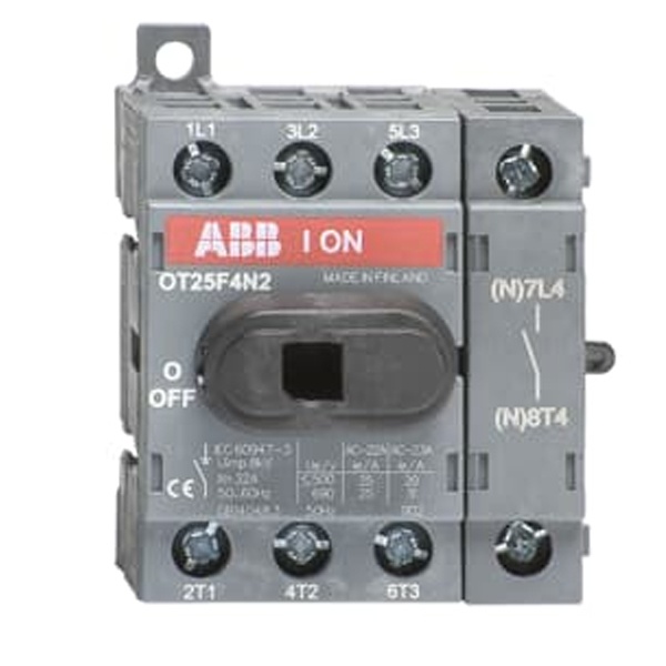 Рубильник OT40F4N2 до 40А 4х полюсный для установки на DIN-рейку или плату (с резервной ручкой) (выключатель нагрузки)