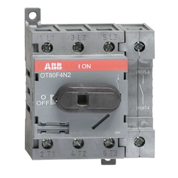 Рубильник OT80F4N2 до 80А 4х полюсный для установки на DIN-рейку или плату (с резервной ручкой) (выключатель нагрузки)