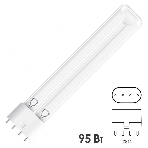 Лампа бактерицидная LightBest LBCQ 95W HO 2G11 специальная безозоновая, кварцевое стекло