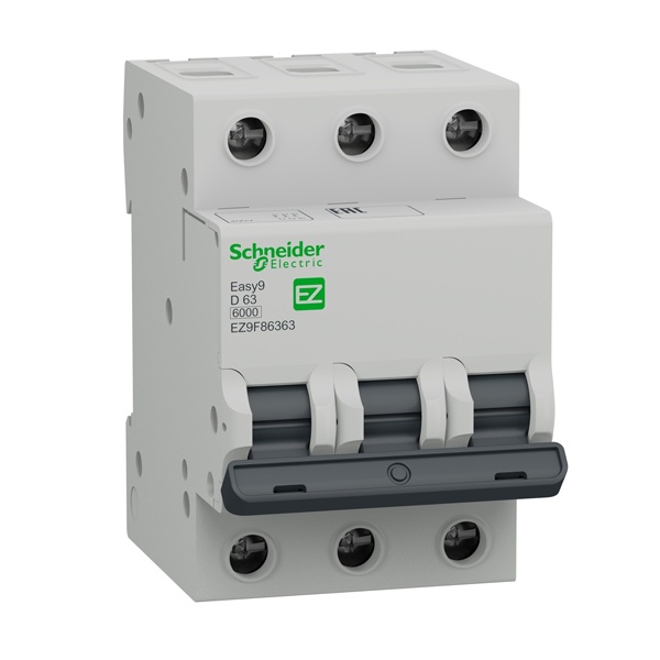 Автоматический выключатель Schneider Electric EASY 9 3П 63А D 6кА 400В (автомат электрический)