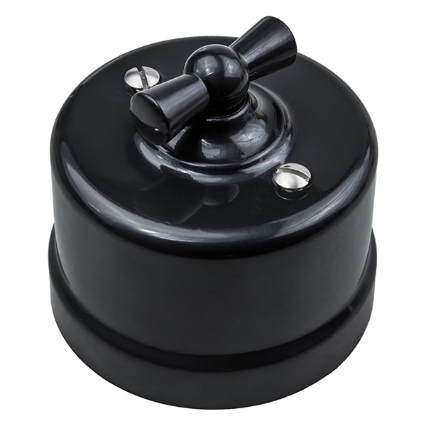 Накладной переключатель 1-клавишный Bironi Лизетта керамика черный