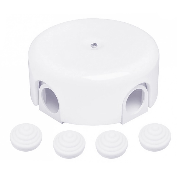 Накладная коробка Bironi Лизетта D78x30мм (4 кабельных ввода) пластик белый