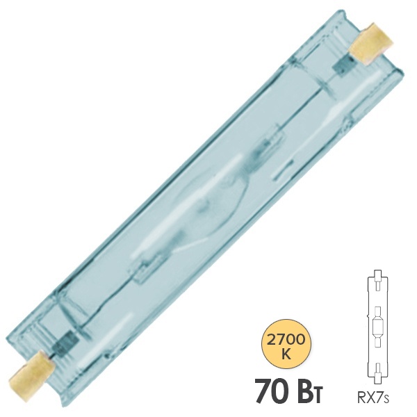 Лампа металлогалогенная TDM ДРИ 70 2700K Rx7s (МГЛ)