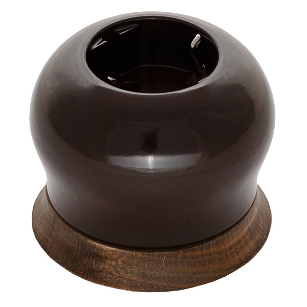 Накладная розетка с заземляющим контактом Bironi Фаберже керамика  шоколадная ночь (с рамкой Винтаж)