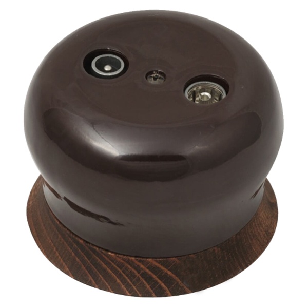 Накладная розетка R/TV-Sat оконечная Bironi Фаберже керамика  шоколадная ночь (с рамкой Винтаж)