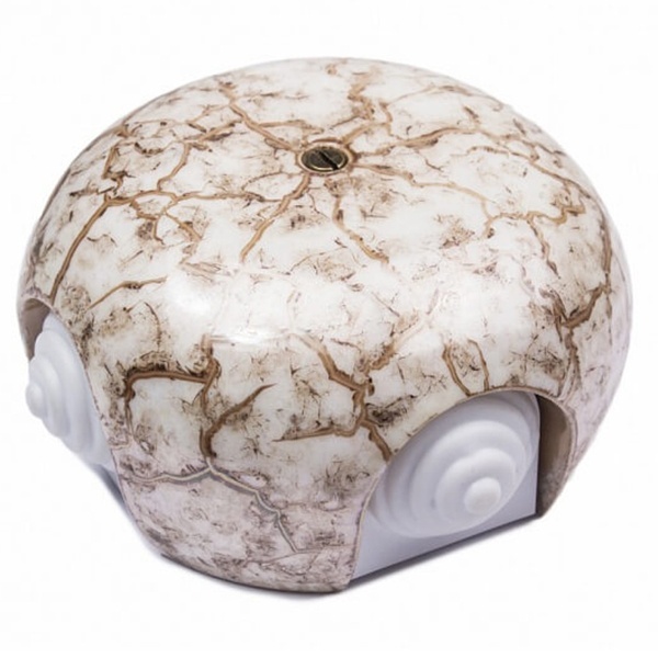 Накладная коробка D86х50мм (4 кабельных ввода) Bironi Фаберже керамика  мрамор золото