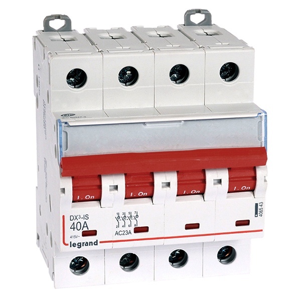 Выключатель-разъединитель Legrand DX3-IS 4П 40A 400B трехфазный