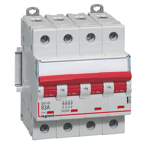 Выключатель-разъединитель Legrand DX3-IS 4П 63A 400B трехфазный