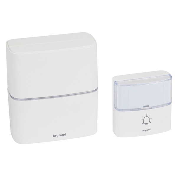 Звонок беспроводной Legrand комплект Премиум 30 рингтонов + Mpr3, дальность 200 м, IP54, белый