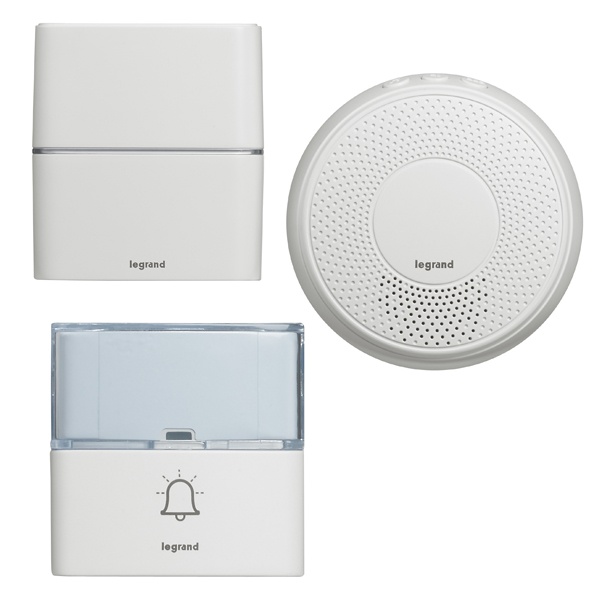 Звонок беспроводной двойной Legrand звонки Премиум DC 4,5В + Комфорт AC 220В, белый