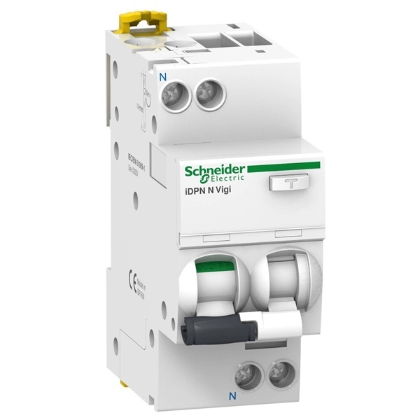 Дифавтомат Schneider Electric 1P+N C10А 30мА тип АС однофазный электронный 6кА iDPN N VIGI (дифференциальный автомат, АВДТ)