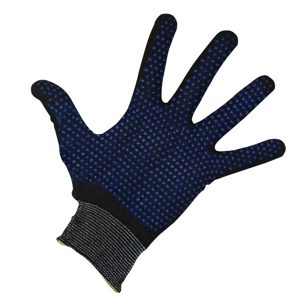Перчатки нейлоновые с частичным покрытием ладони и пальцев Точка ПВХ черные