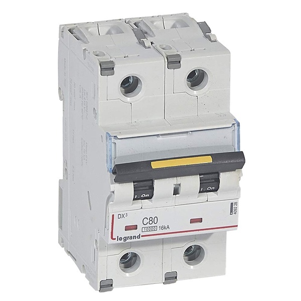 Автоматический выключатель Legrand DX3 2П C80A 10kA/16kA 3 модуля (автомат электрический)