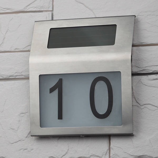 Номер дома с подсветкой ЭРА ERAFS048-09 на солнечной батарее 2 LED 6500K 50Lm IP44