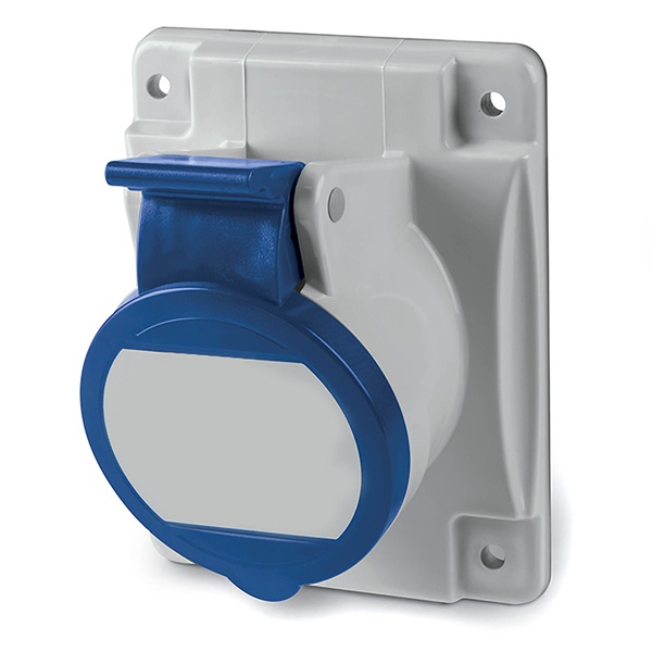 Розетка панельная с наклоном скрытой установки DKC Quadro IP44 16A 2P+E 230V