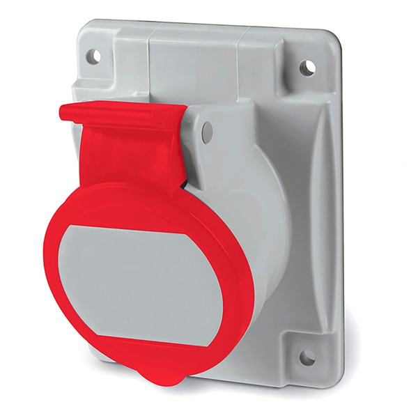 Розетка панельная с наклоном скрытой установки DKC Quadro IP44 16A 3P+E 400V