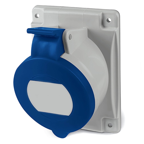 Розетка панельная с наклоном скрытой установки DKC Quadro IP44 32A 2P+E 230V