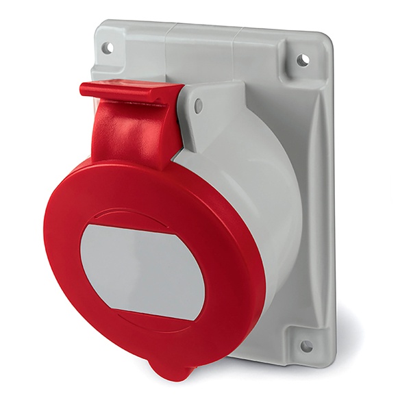 Розетка панельная с наклоном скрытой установки DKC Quadro IP44 32A 3P+E 400V