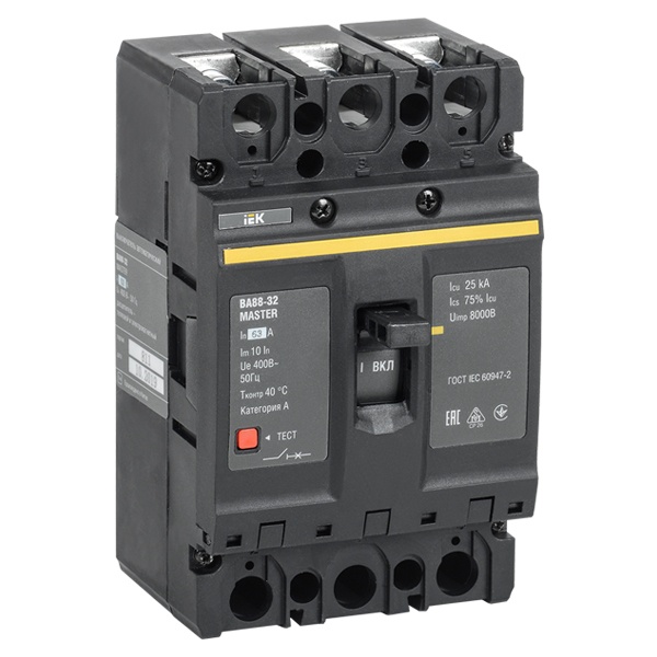 Автоматический выключатель ИЭК Master ВА88-32 3Р 63А 25кА (автомат электрический)
