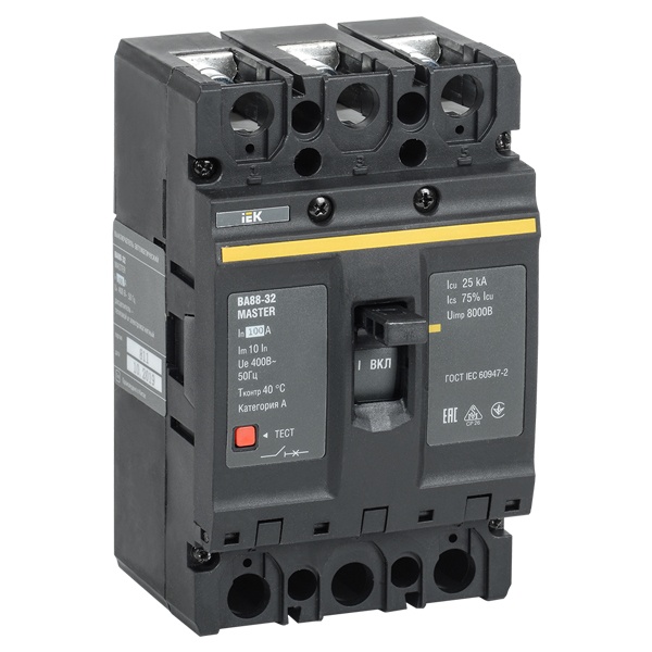 Автоматический выключатель ИЭК Master ВА88-32 3Р 100А 25кА (автомат электрический)